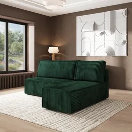 masseno Eckcouch Polyester mit Schlaffunktion L-Form 2-Sitzer Grün