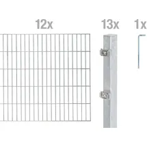 GAH Alberts Doppelstabmattenzaun Set 1 x 24 m feuerverzinkt
