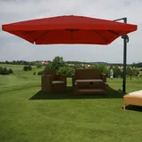 Mendler Gastronomie-Ampelschirm HWC-A96, Sonnenschirm, 3x4m (Ø5m) Polyester/Alu 26kg ~ bordeaux ohne St√§nder