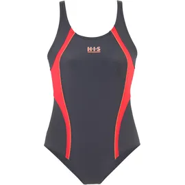 H.I.S. Badeanzug Damen Grau/Orange 38 Cup I/H