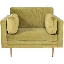 VCM Sessel Boom Textil 110 x 84 x 86 cm Grün/Gold mit Kissen