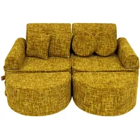 MeowBaby Kindersofa,, Honig, Textil, 120x25x60 cm, Kinder- & Jugendzimmer, Kindermöbel, Kindersitzmöbel & -tische, Kindersessel & -sofas