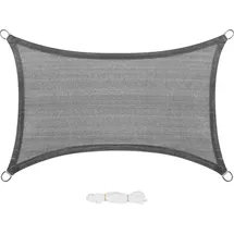 EUGAD Sonnensegel Rechteck 3x5m Sonnenschutz 200g/m2 Garten, Balkon, Terrasse, HDPE Wetterschutz atmungsaktiv Grau, 0187ZYF