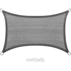 EUGAD Sonnensegel Rechteck 3x5m Sonnenschutz 200g/m2 Garten, Balkon, Terrasse, HDPE Wetterschutz atmungsaktiv Grau, 0187ZYF