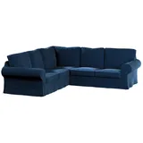 Dekoria Sofahusse Ektorp Ecksofa, Velvet blau