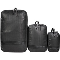 Tatonka Packwürfel Stuffsack Zip Set 3 - Ultraleichtes und platzsparendes Packtaschen-Set mit Reißverschluss - 3 Taschen in verschiedenen Größen (black)