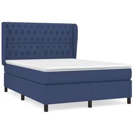 vidaXL Boxspringbett mit Matratze Blau 140x190 cm Stoff1372533