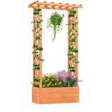 Costway Hochbeet mit Rankgitter 66 x 32 cm Orange