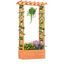 Costway Hochbeet mit Rankgitter 66 x 32 cm Orange