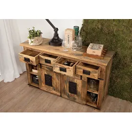 Massivmoebel24 Sideboard 150 x 90 x 45 cm Beige / Braun