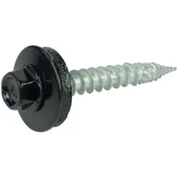 Edelstahlschrauben | Für Montage Tiefsicke auf Holzunterkonstruktion | 6,0 x 40 mm E19 | Tiefschwarz