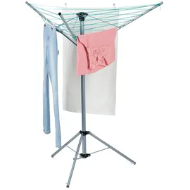 Relaxdays Wäschespinne mit Standfuß Schwarz,Silber,Türkis