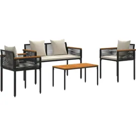 vidaXL Gartenmöbel Set 4-tlg. Schwarz
