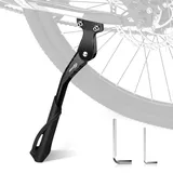 toptrek Fahrradständer, 24-29 Zoll Höheverstellbar Aluminiumlegierung Fahrrad Ständer bis 35 kg Traglast, rutschfest Seitenständer, Stabil Fahrradständer für Mountainbike, E-Bike, Trekking, Rennrad