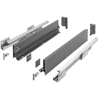 MS Beschläge Schubladensystem Schubladenauszug Anthrazit Dämpfung 350mm 86mm