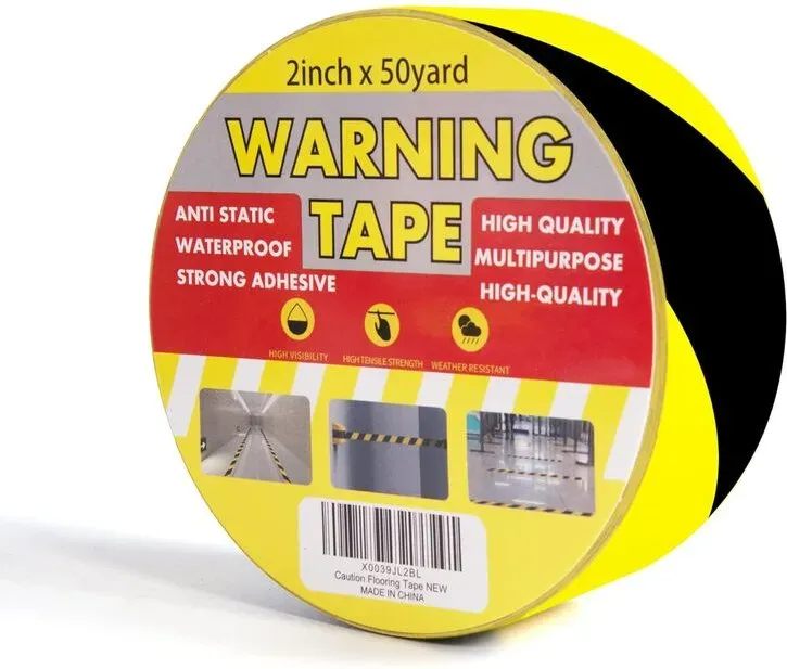 TAPEBEAR Gefahrenwarnband, 2 Zoll x 150 Fuß (50 Yards) selbstklebendes Warnband für Treppen, hoch sichtbares Gelb-Schwarz-Band für Baustellen im Freien, Gefahrenzone