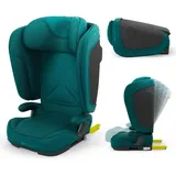 Kinderkraft UNITY 2 Kindersitz 100–150 cm, 15–36 kg, klappbar, ISOFIX, SPS+ & H-GUARD, Schlafposition, AIR FLOW System, Grün - Grau