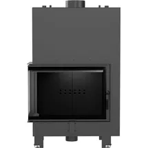 Kratki Kamineinsatz MBA Stahl Schwarz/Abdeckplatte Glas