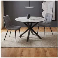 Homestyle4u Esstisch mit 2 Stühlen Essgruppe Polsterstühle 3084