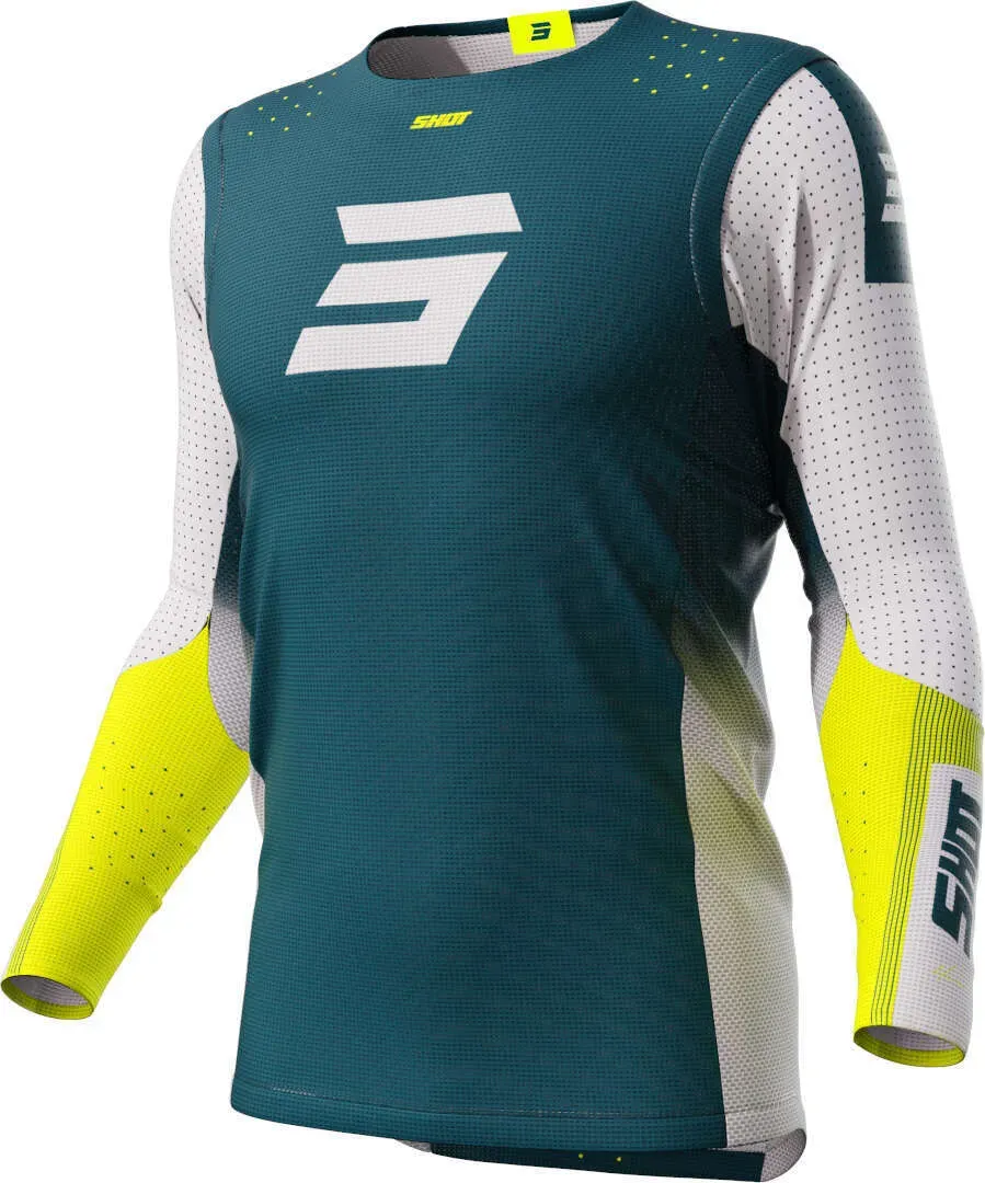 Shot Aerolite Honor Motocross Jersey, weiss-blau-gelb, Größe 2XL für Männer