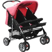 vidaXL Zwillingswagen rosa/schwarz