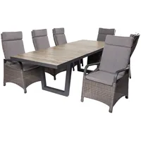 LC Garden »Komido« Dining Set V Sitzgruppe Gartenset omega braun