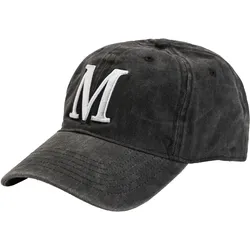Baseball Cap MUSTANG, Damen, grau (washed grau), Baumwolle, unifarben, washed, casual,sportlich, Caps, Größenverstellbar, Washed Look, mit großer Stickerei vorne