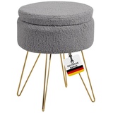 Albatros Hocker mit Stauraum Cannes Sitzhocker mit Stauraum, Modernes Design, Edler Sherpa-Bezug Sitztruhe Sitzbank mit Stauraum – optimal als Fußhocker