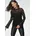 LAURA SCOTT T-Shirt LAURA SCOTT Damen Gr 42 schwarz Spitze Obermaterial 92 Polyamid 8 Elasthan Futter 100 Polyester transparent figurbetont hüftlang Tulpenärmel Shirts T-Shirt Langarm figurbetonter Schnitt Tulpenärmel Stehkragen