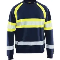 Blakläder Arbeitspullover High Vis Sweater, Warnschutzpullover, Rundhals, marine-gelb, Gr. 3XL