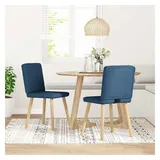 vidaXL Esszimmerstühle 2 Stk. Blau Stoff