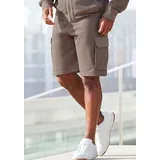 AUTHENTIC LE JOGGER "kurze Sweathose", Herren, Gr. XXL (60/62), N-Gr, braun (hellbraun), Sweatware, Obermaterial: 60% Baumwolle, 40% Polyester, unifarben, regular fit ca. Mitte Knie, Hosen Sweatshorts, Cargotaschen mit Webdetails, Topseller