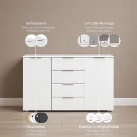 OTTO home Kombikommode 120 x 81 x 42 cm Eiche Artisan / Braun