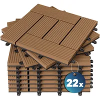 CASARIA Holzfliesen Klassik Braun 22 x 22 cm