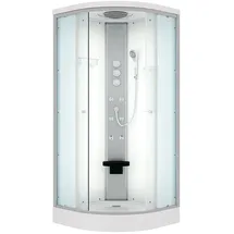 SeniorBad D10-20T1 Komplettdusche mit Schiebetür 100 x 100 cm weiß Sicherheitsglas D10-20T1