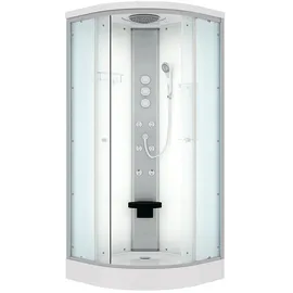 SeniorBad D10-20T1 Komplettdusche mit Schiebetür 100 x 100 cm weiß Sicherheitsglas D10-20T1