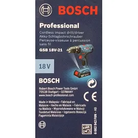 Bosch GSB 18V-21 Professional inkl. 2 x 2 Ah + L-Boxx 06019H1105