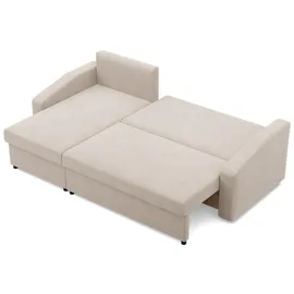 mebligo Ecksofa mit Schlaffunktion, Beige - Beige