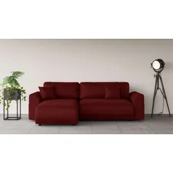 Ecksofa ANDAS "VasbySuyal", rot (bordeaux), B:235cm H:80cm T:138cm, 100% Polyester, Sofas, L-Form