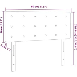 vidaXL Kopfteil Dunkelgrau 80x5x78/88 cm Stoff