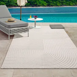 Teppich »Santo Plus«, rechteckig, 5 mm Höhe, Plus moderner robuster In und Outdoor Teppich, 64893742-0 Creme 5 mm