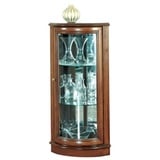 Casa Padrino Luxus Eckvitrine Braun 40 x 45 x H. 108 cm - Massivholz Eckschrank - Wohnzimmerschrank - Luxus Massivholz Wohnzimmer Möbel