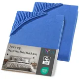 nyvi Spannbettlaken Jersey 120 x 200 - 130 x 200 cm Blau 2 St.
