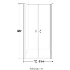 Home Deluxe Lavea Pendeltür in Nische 130 x 195 cm Klarglas