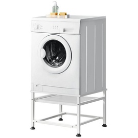 [en.casa]® Waschmaschinen-Sockel Florimont mit Ausziehablage Stahl