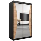 abiks möbel Schwebetürenschrank MONACO 120 x 200 x 62 cm Schwarz