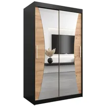 abiks möbel Schwebetürenschrank MONACO 120 x 200 x 62 cm Schwarz