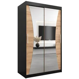 abiks möbel Schwebetürenschrank MONACO 120 x 200 x 62 cm Schwarz