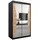 abiks möbel Schwebetürenschrank MONACO 120 x 200 x 62 cm Schwarz