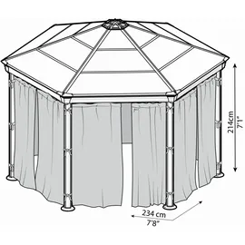 CANOPIA Vorhangset für Pavillon 3 x 3 m Grau